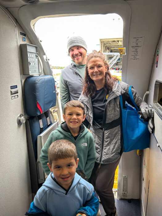 Inside the airplane