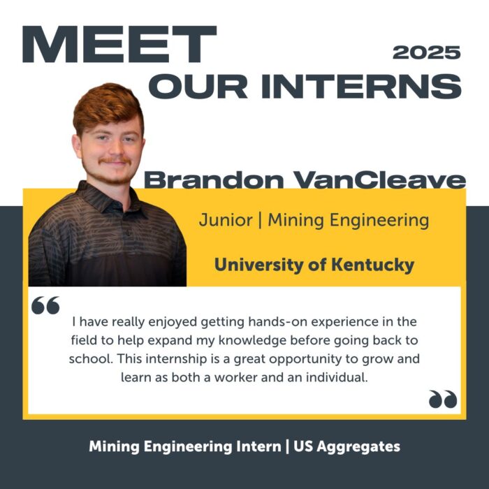 Brandon VanCleave, Mining Engineering Intern at US Aggregates