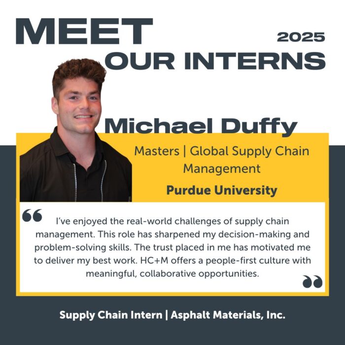 Michael Duffy, Supply Chain Intern at Asphalt Materials, Inc.