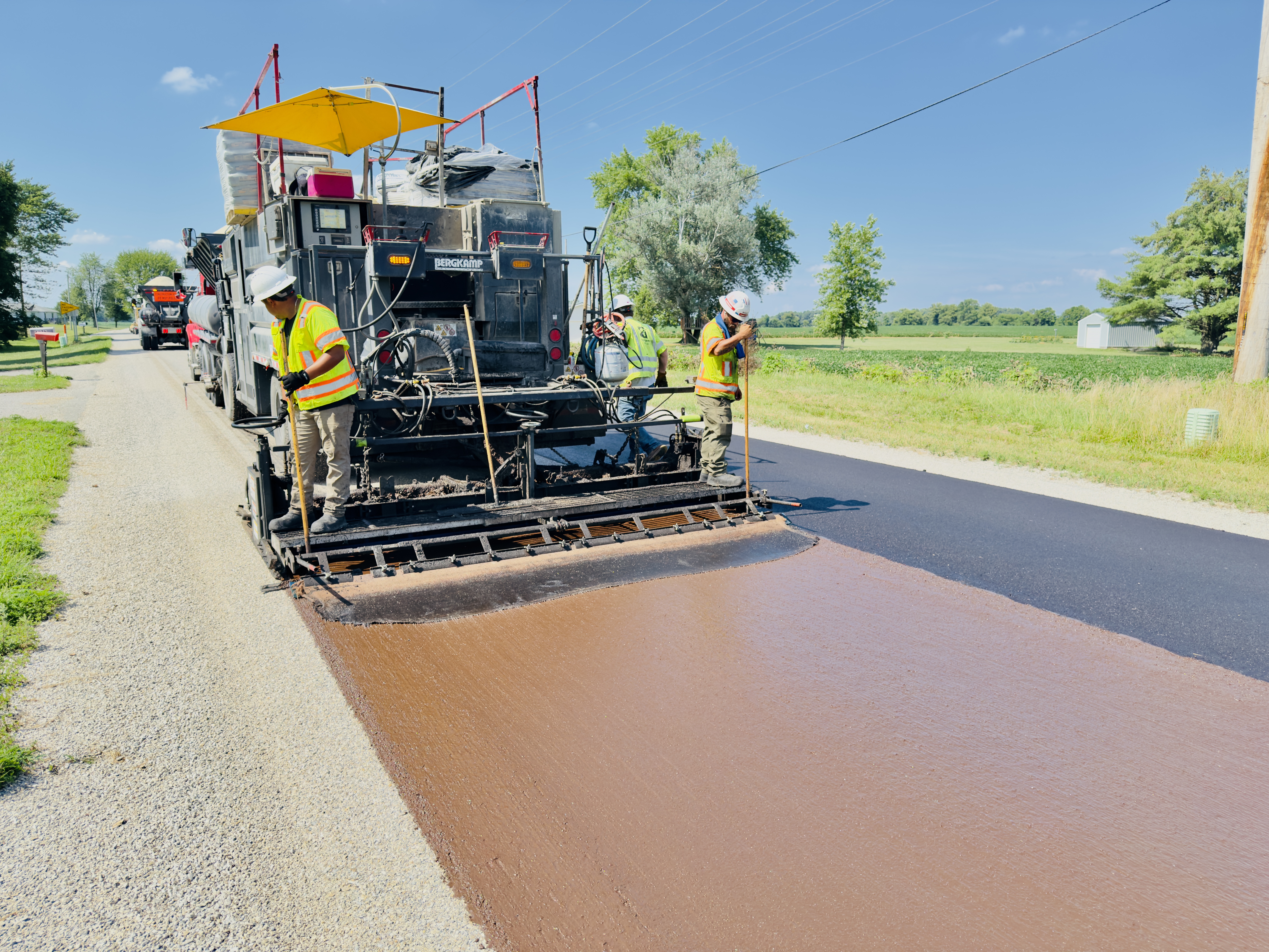 Evergreen Roadworks™ applies the final stage of AMISEAL™ cape seal